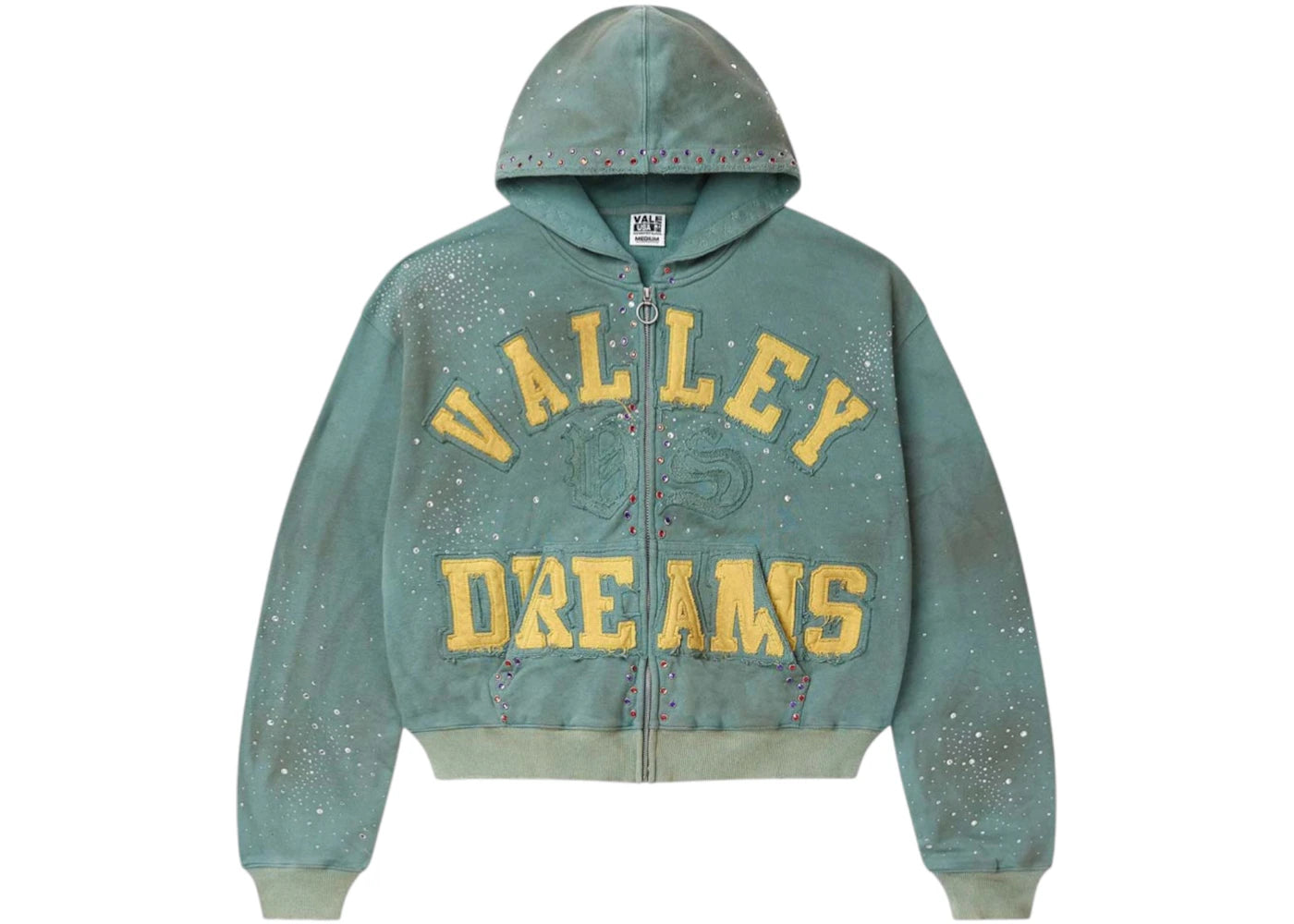 Vale Forever Bank Zip Up Hoodie Dark Mint -1