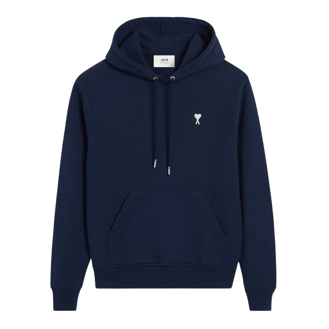 Hoodie Bleu Marine Ami de Coeur Blanc en Coton -1