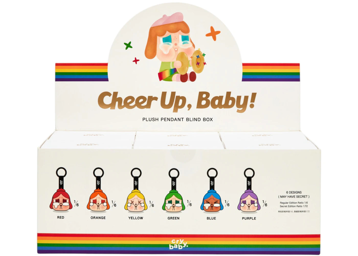 Pop Mart CRYBABY CHEER UP, BABY! Series Plush Pendant Sealed Case (6 Blind Box)-1