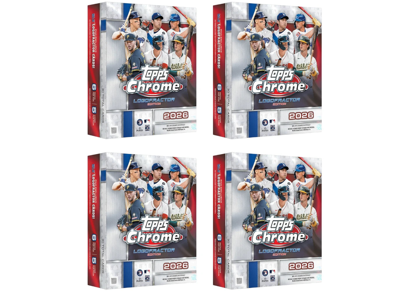 2026 Topps Chrome Baseball Logofractor Box 4x Lot -1