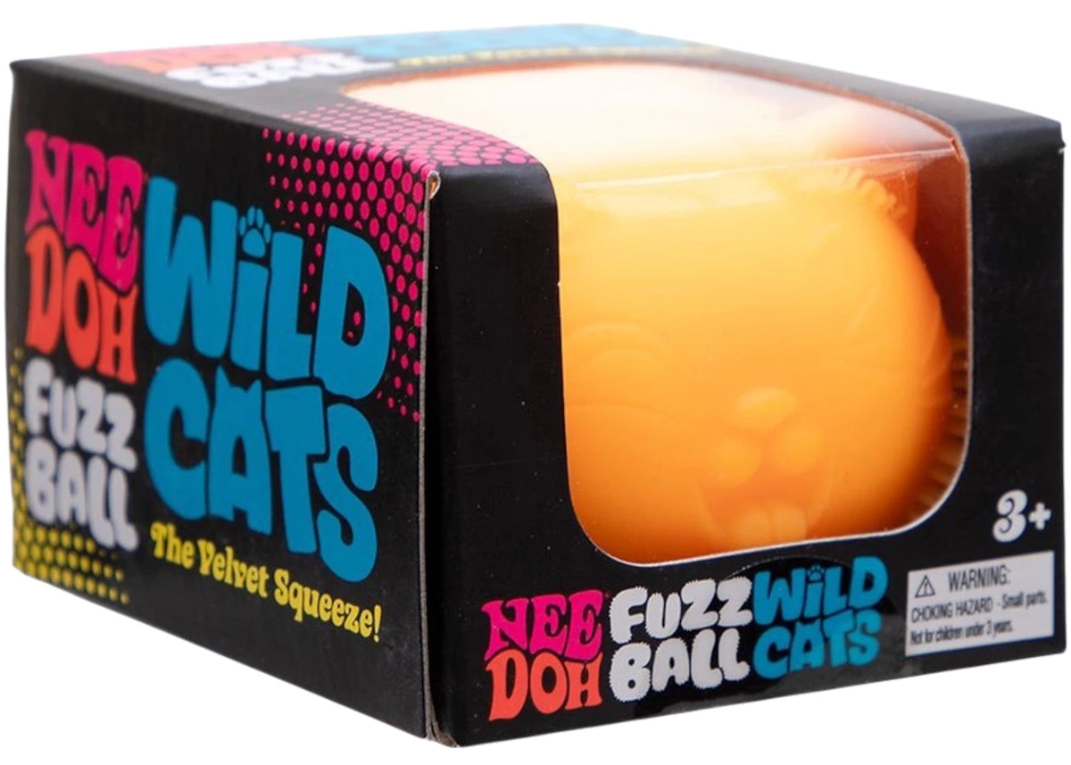 NeeDoh Wild Cats Squishy Fidget Toy Orange (Random Facial Expression) -1