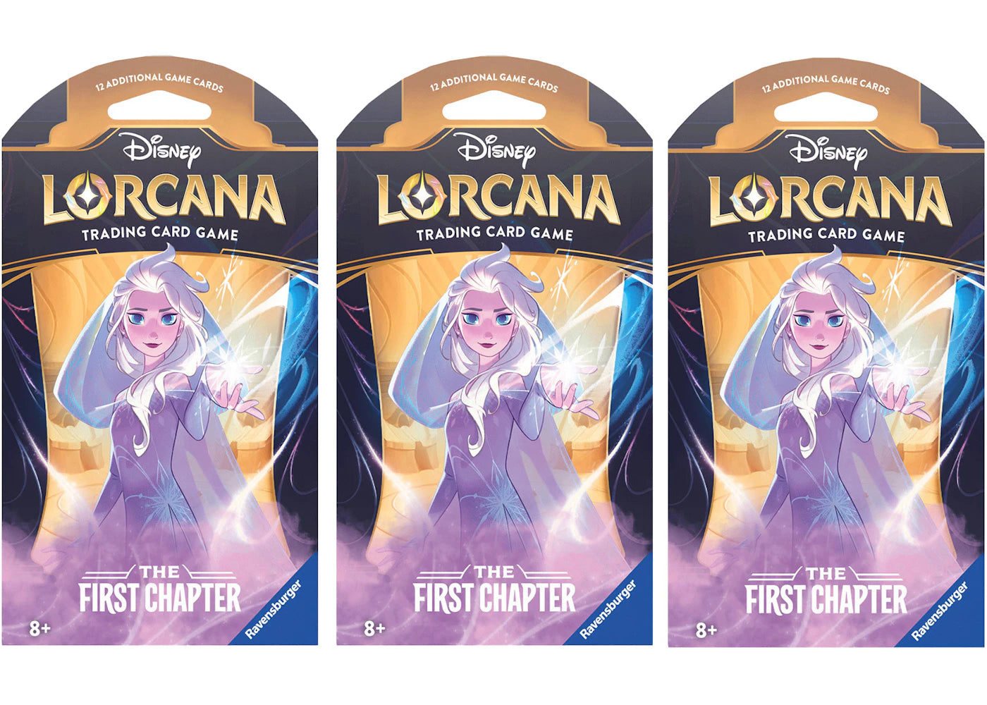 Disney Lorcana TCG The First Chapter lsa Snow Queen Sleeved Booster Pack 3x Lot -1