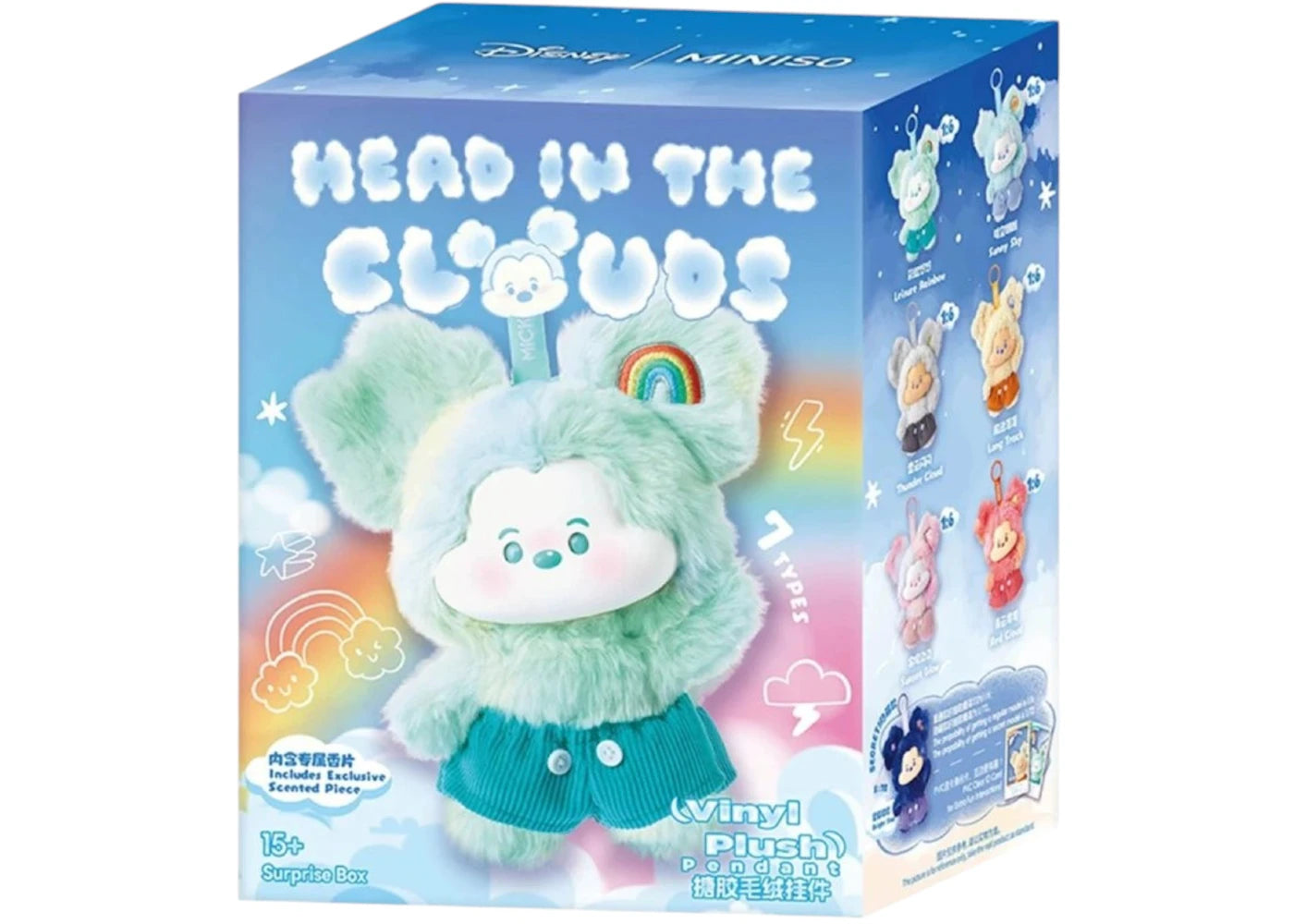Miniso Disney Mickey Head In Clouds Vinyl Plush Pendant Single Blind Box -1
