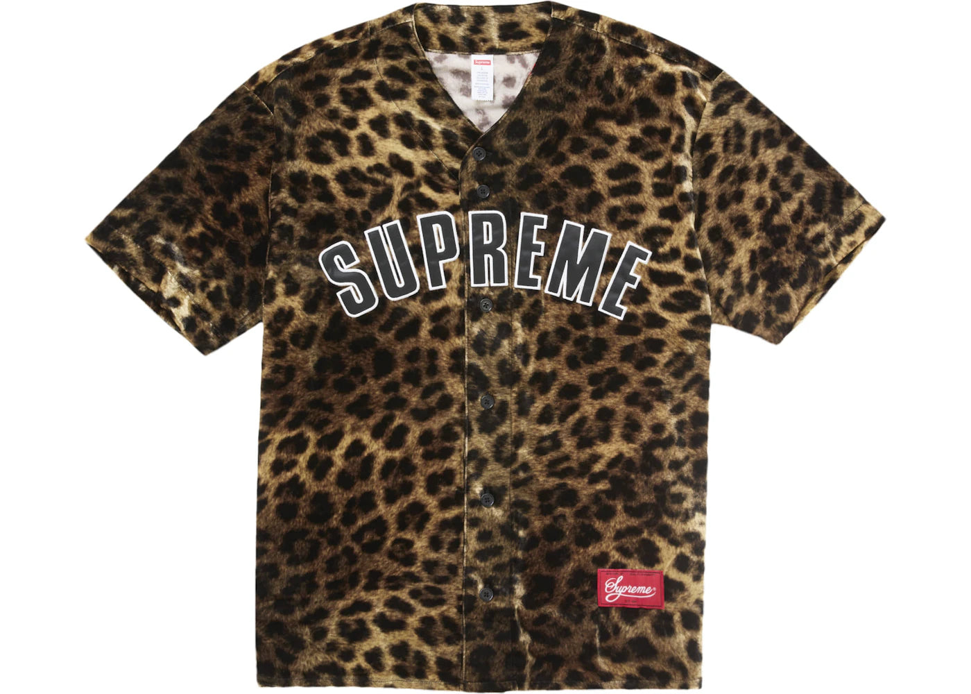 Supreme Velvet Baseball Jersey Leopard -1