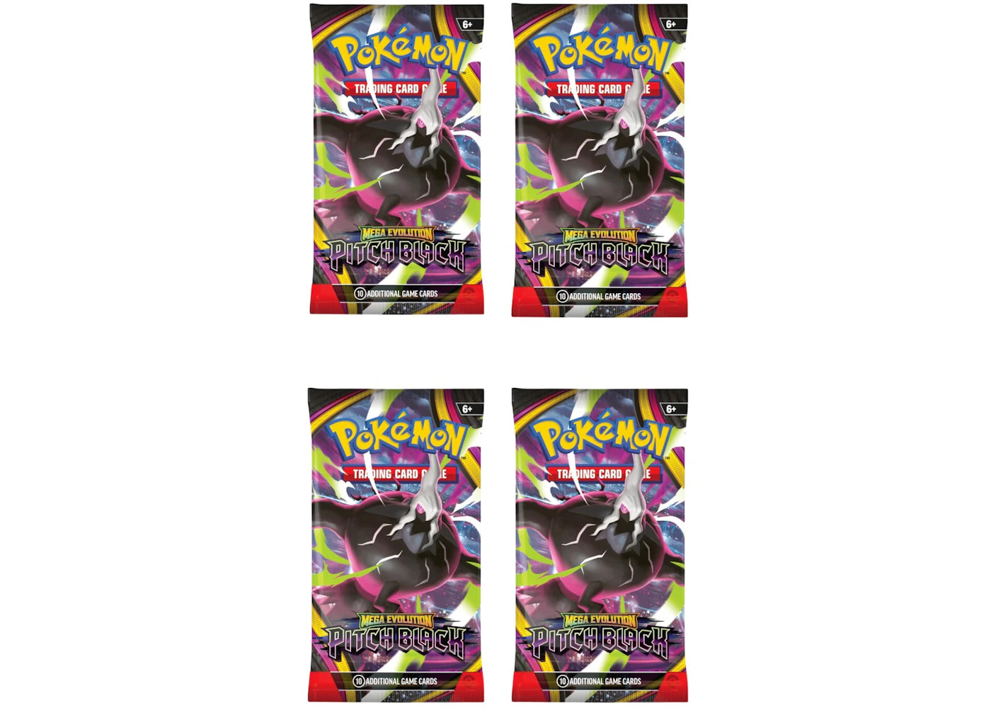 2026 Pokémon Mega Evolution Pitch Black Booster Pack (Random Pack Art) 4x Lot -1