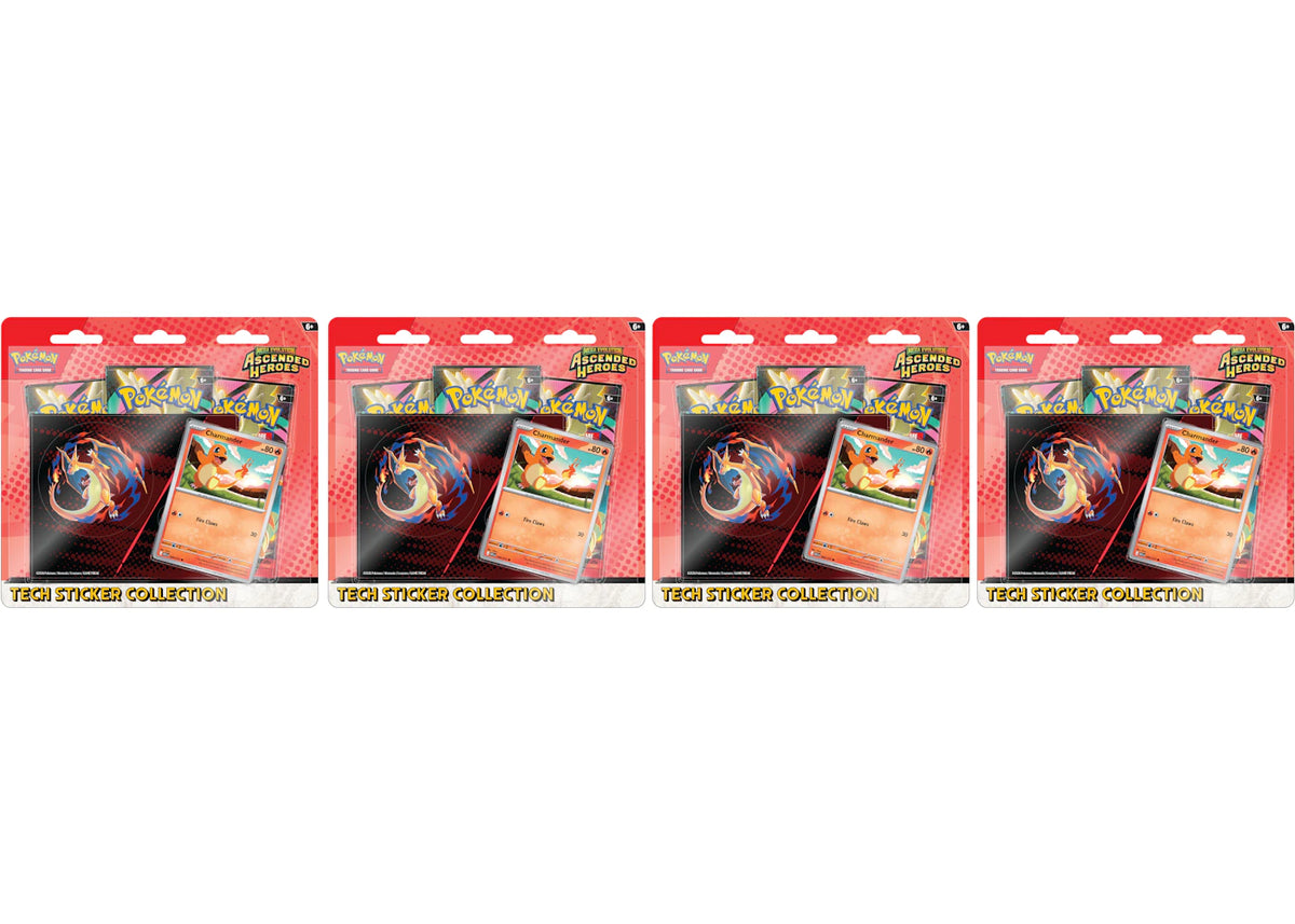 2026 Pokémon Mega Evolution Ascended Heroes Charmander Tech Sticker Collection 4x Lot -1