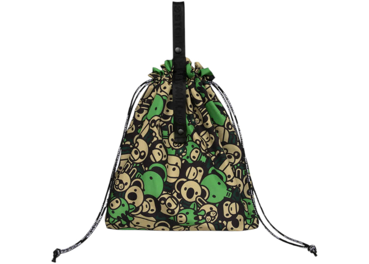 BAPE Baby Milo & Friends Drawstring Bag Emerald -1