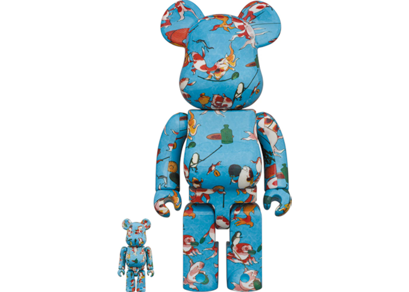 Bearbrick Utagawa Kuniyoshi "Goldfish Tsukushi" 100% & 400% Set -1