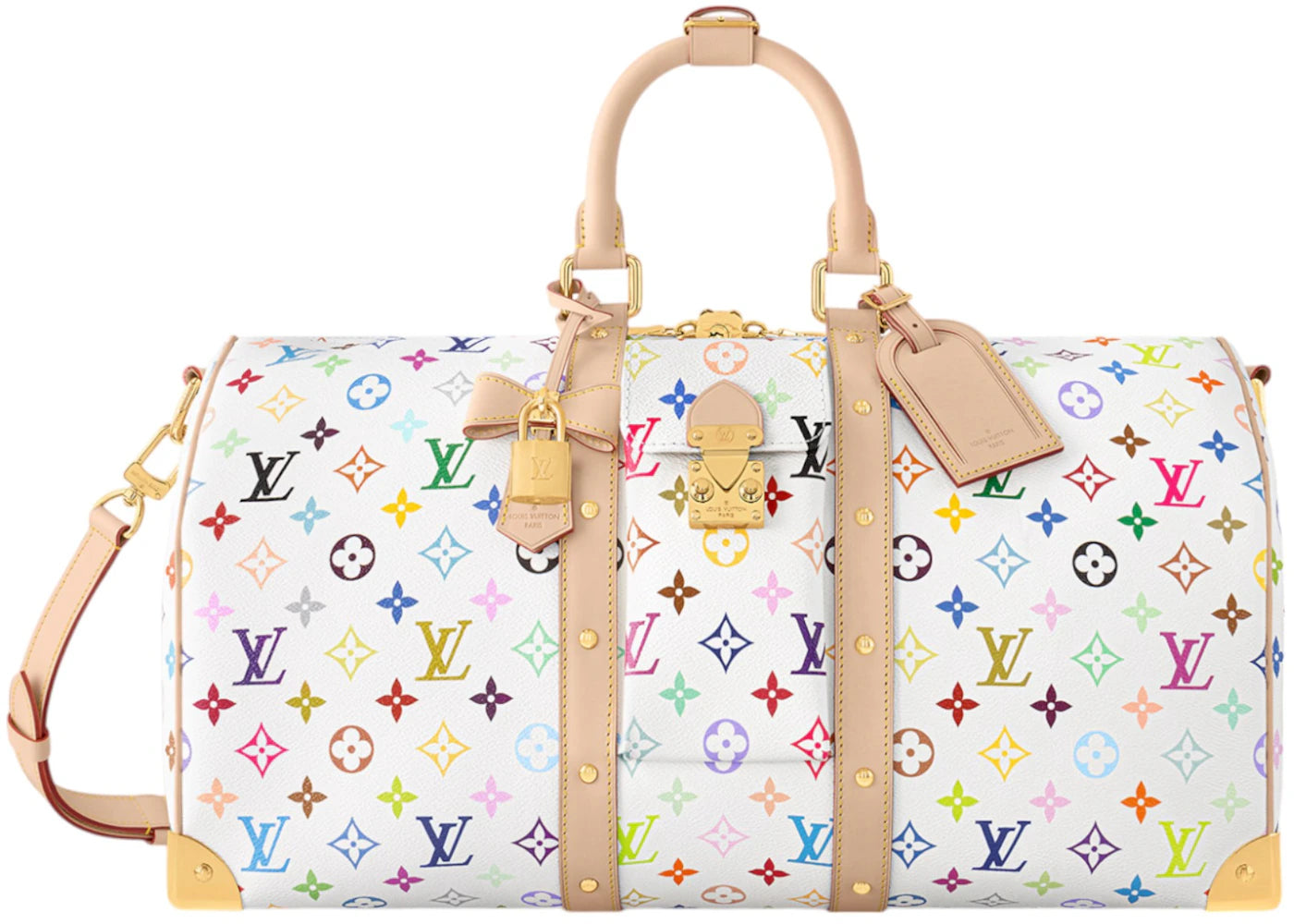 Louis Vuitton x Takashi Murakami Keepall Bandouliere 45 White Multicolored -1