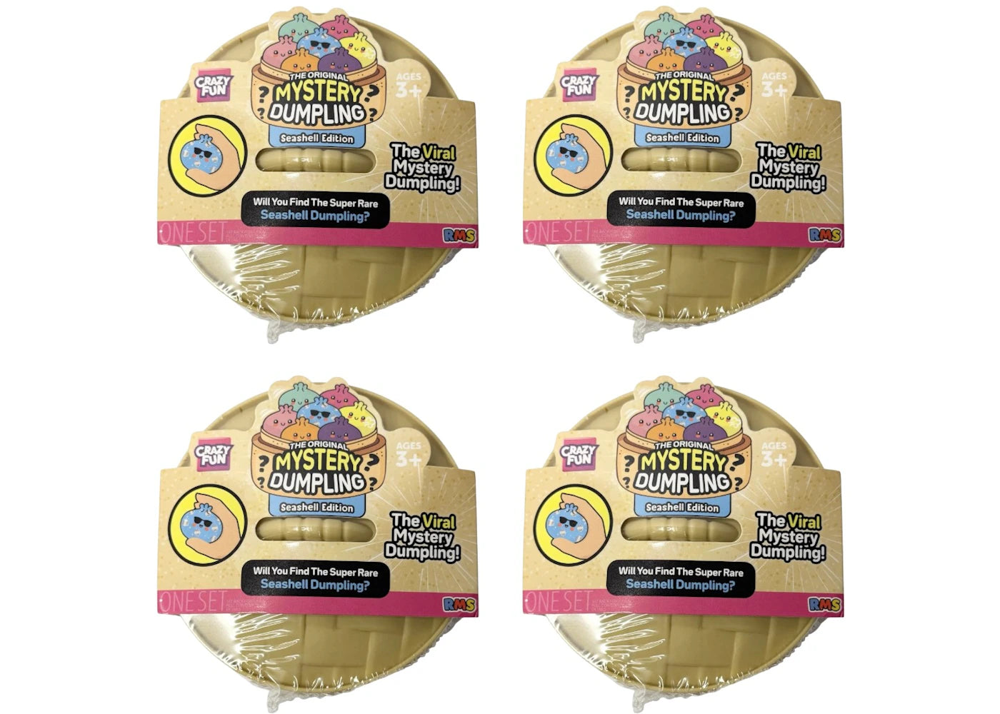 Squishy Bun The Original Mystery Dumpling-Seashell Edition Blind Box 4x Lot -1