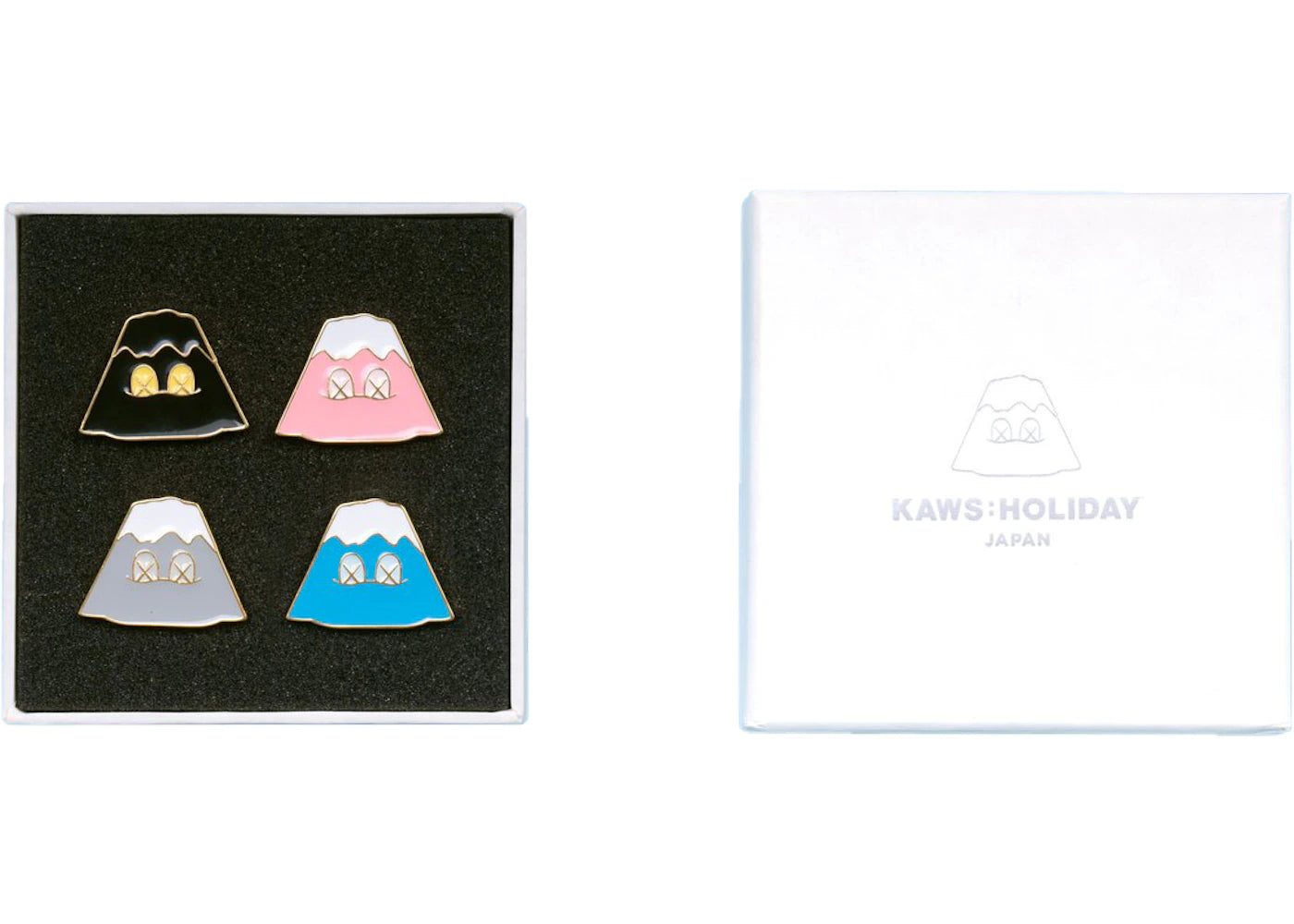 KAWS HOLIDAY JAPAN Mount Fuji Pins (Set of 4) Multicolor -1