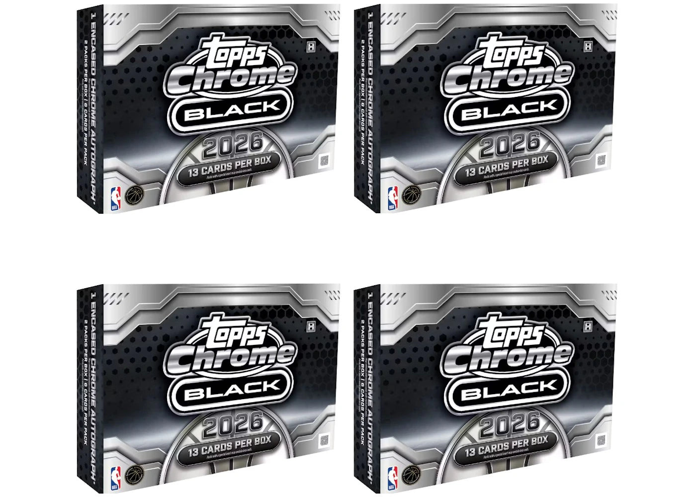2025-26 Topps Chrome Black Basketball Hobby Box 4x Lot -1