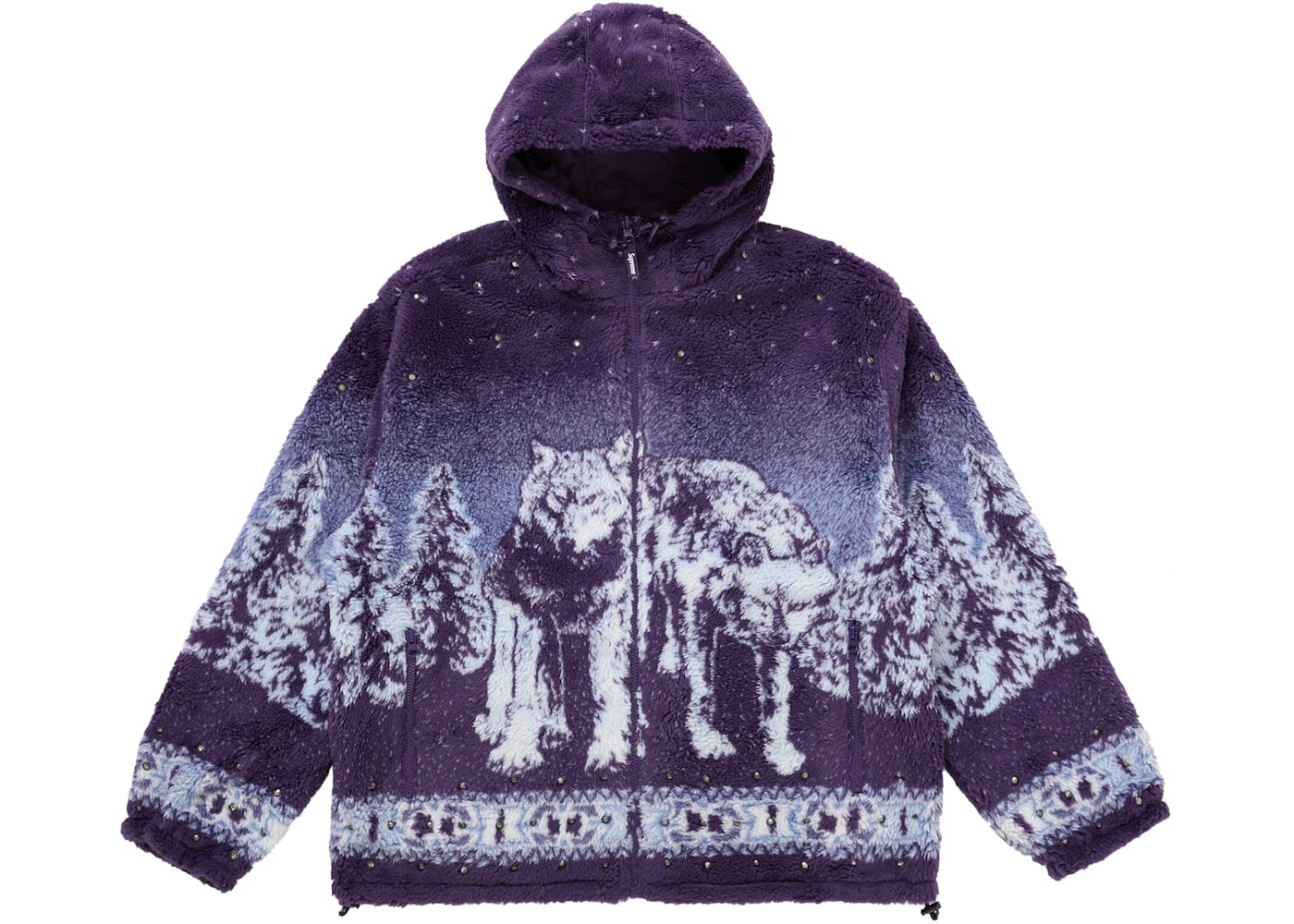 Supreme b.b. Simon Reversible Hooded Fleece Jacket Purple -1
