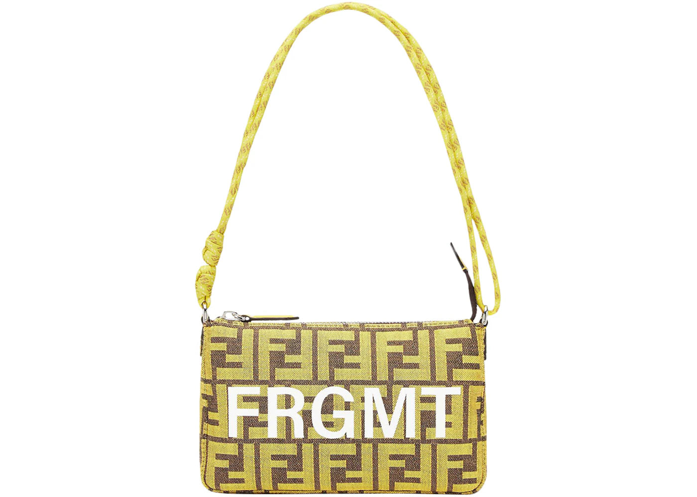 Fendi x FRGMT x Pokemon FF Fabric Bag Baguette Pouch Yellow -1