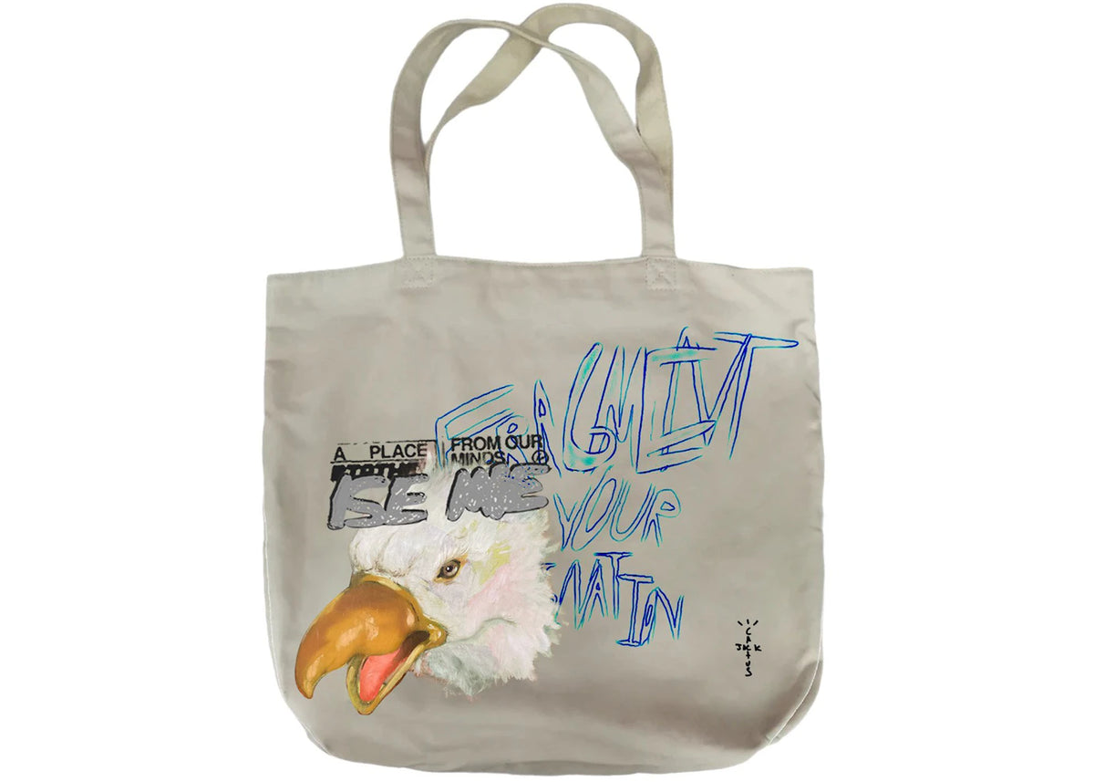 Travis Scott Cactus Jack For Fragment Flames Tote Cream -1