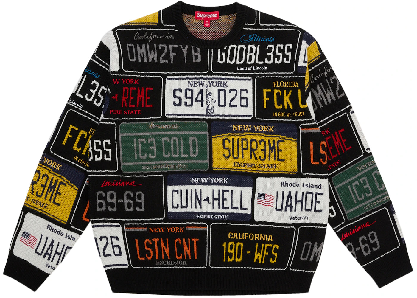 Supreme License Plate Sweater Black -1