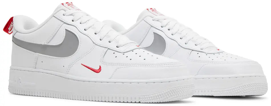 Nike Air Force 1 Low Reflective Swoosh
White University Red pair