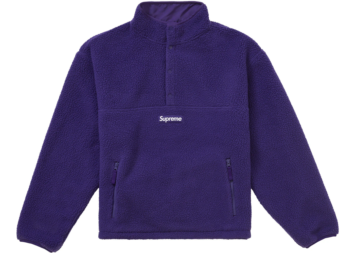 Supreme Polartec Shearling Reversible Pullover (FW24) Purple -1