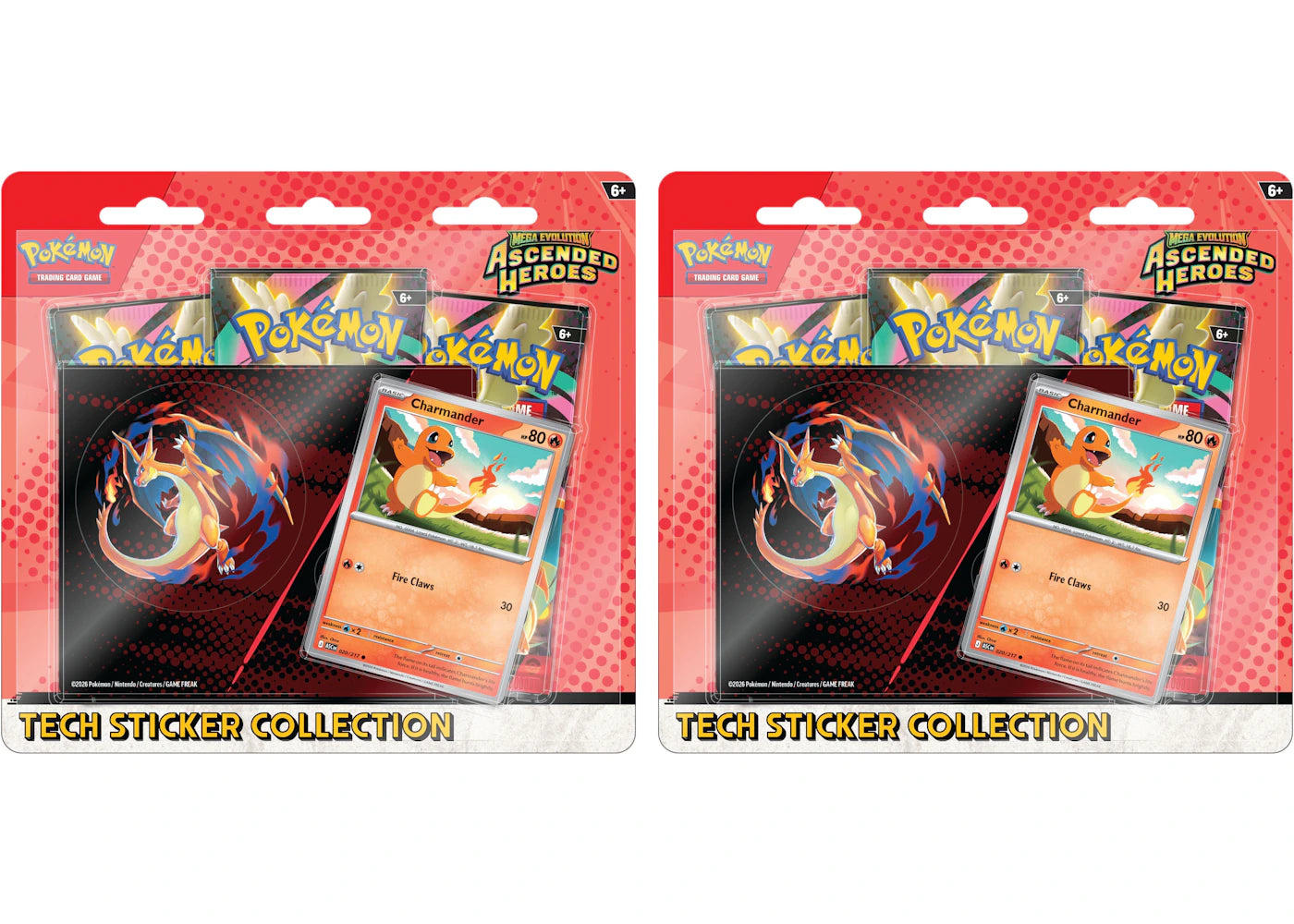 2026 Pokémon Mega Evolution Ascended Heroes Charmander Tech Sticker Collection 2x Lot -1