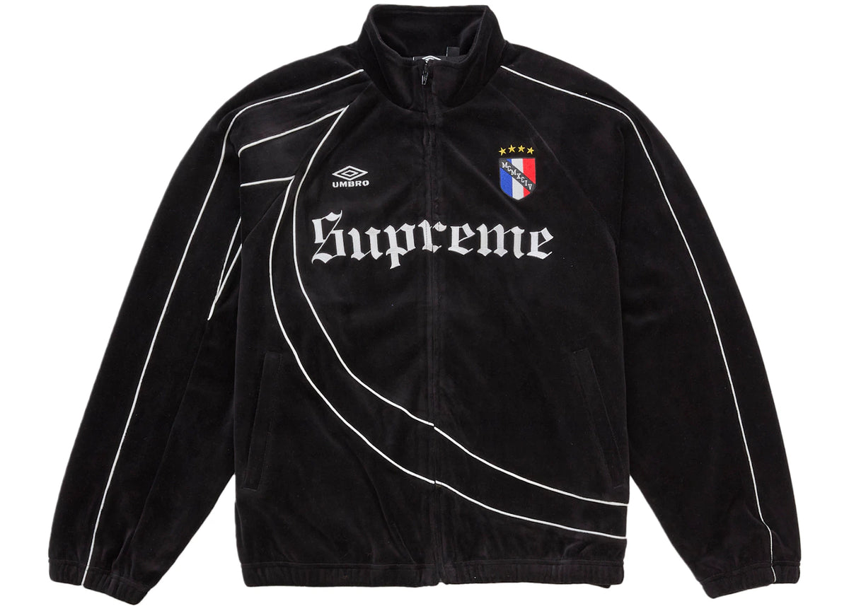 Supreme Umbro Velour Track Jacket Black -1