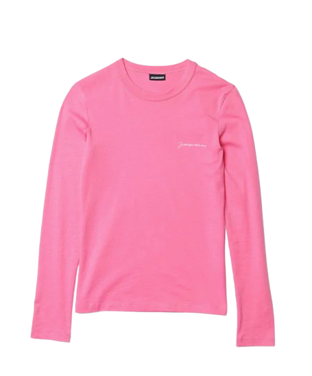 Le t-shirt Brodé Manche Longue Pink Jacquemus -1