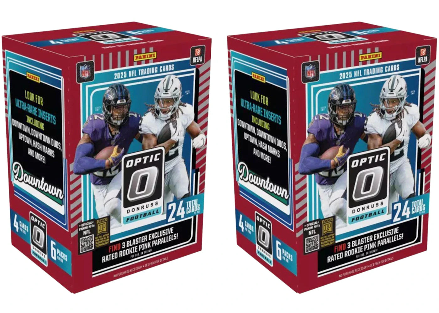 2025 Panini Optic Donruss Football NFL (Pink Parallells) Blaster Box 2x Lot -1