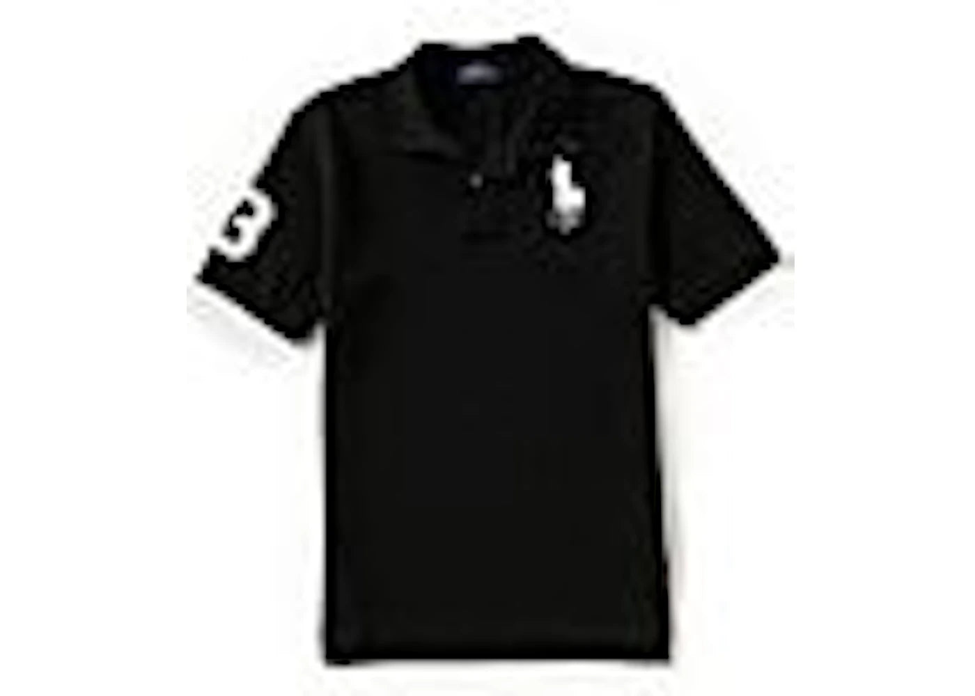Polo Ralph Lauren Boys Short-Sleeve Big Pony Mesh Polo Black White (Men) -1