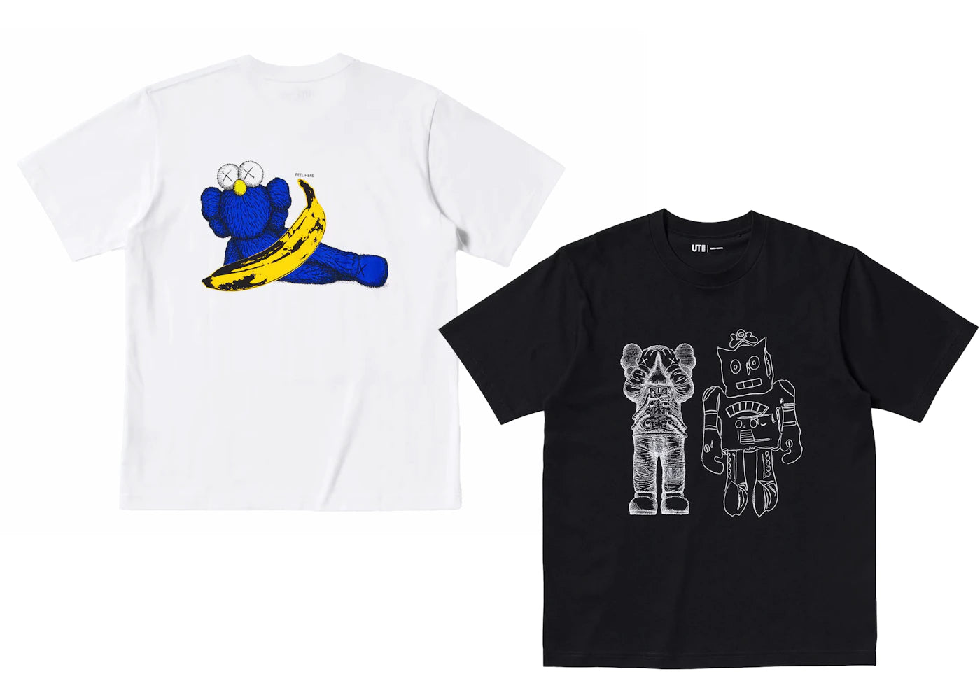 KAWS x Uniqlo Warhol UT Graphic 476351/471321 T-shirt Set White/Black -1