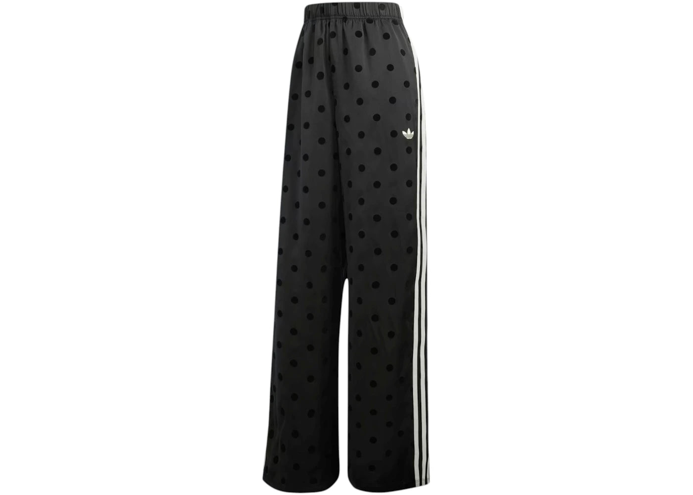 adidas Women's Satin Polka Dots Wide Leg Pant Black -1