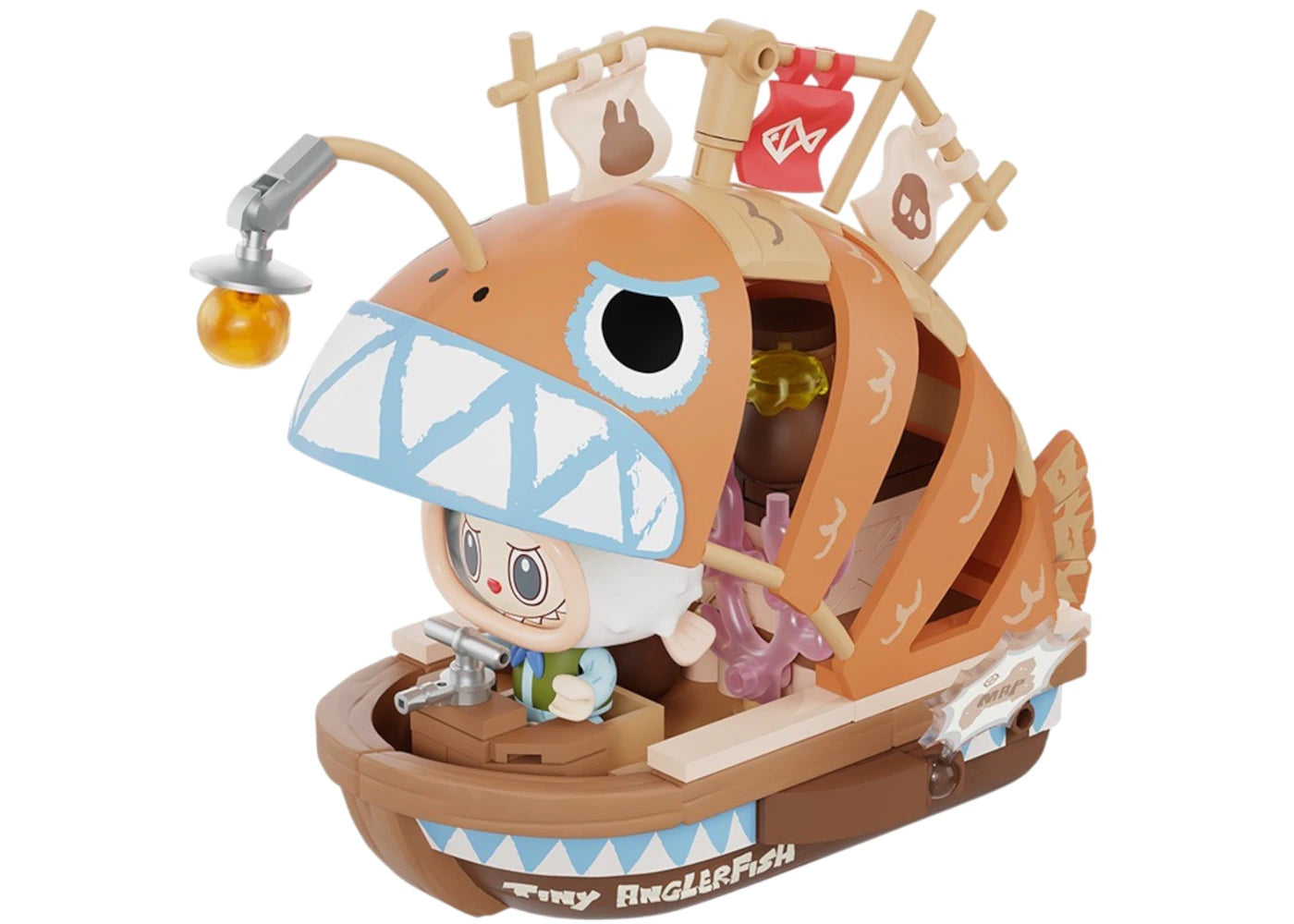 Pop Mart THE MONSTERS Labubu Chasing Mermaids Series The Tiny Anglerfish Block Figures -1