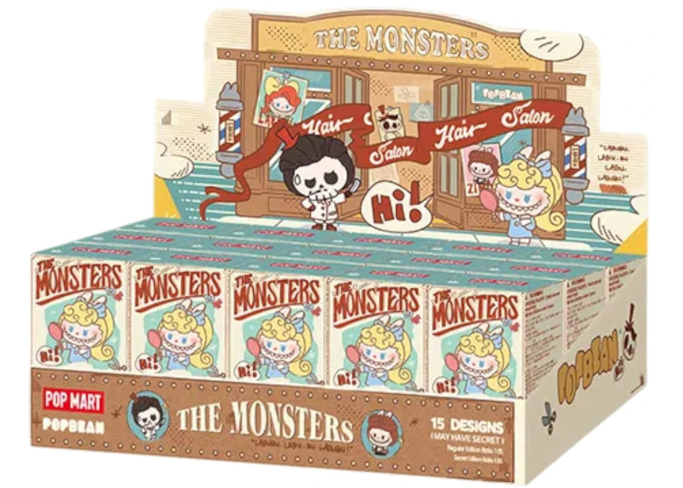 Pop Mart Pop Bean The Monsters Hair Salon Series Seadled Case (15 Blind Box) -1
