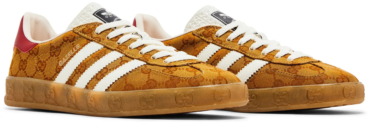 pair adidas Gazelle Gucci Original GG Beige Brown