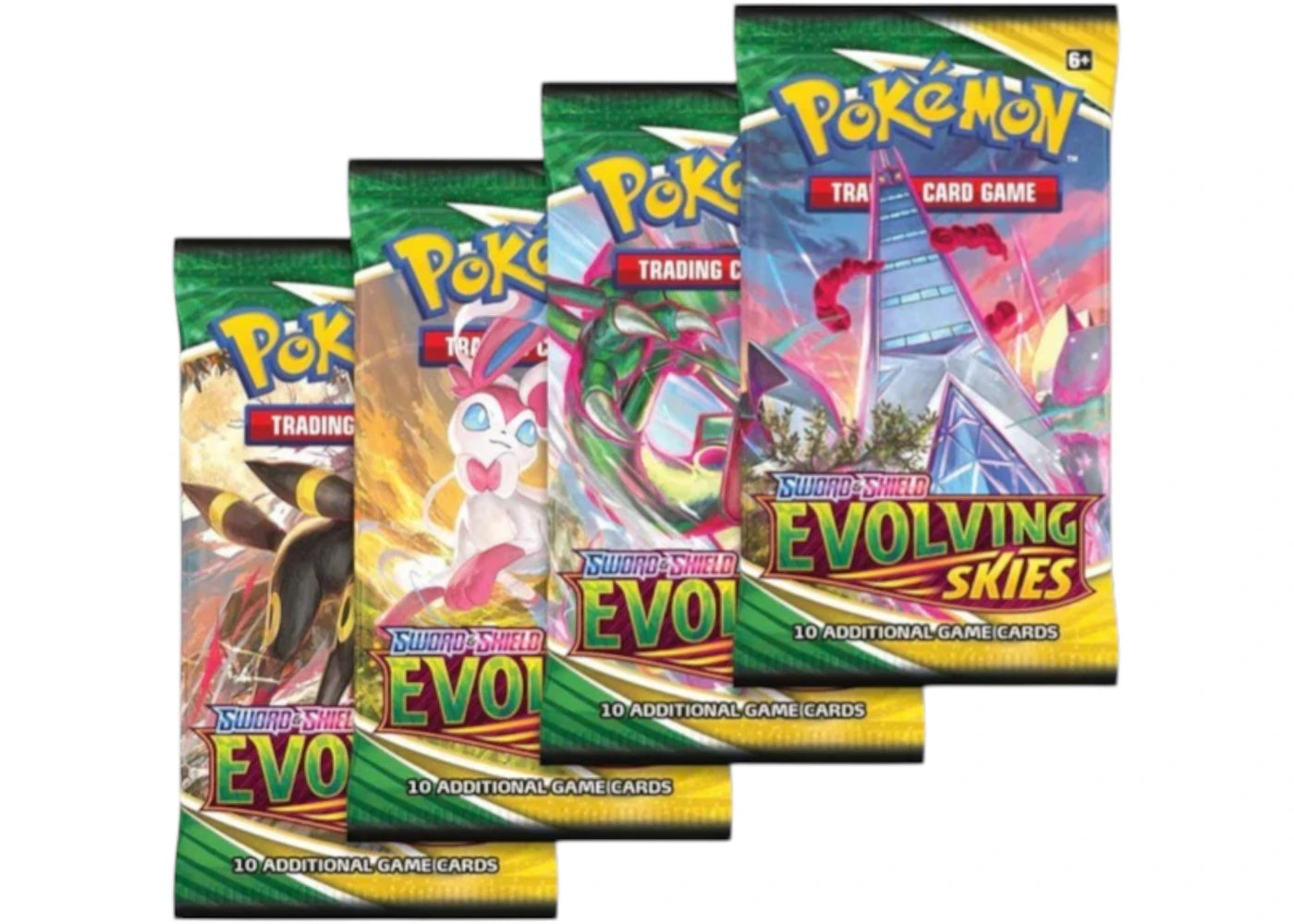 Pokémon Sword & Shield Evolving Skies Booster Pack 4x Lot (Artwork May Vary) -1