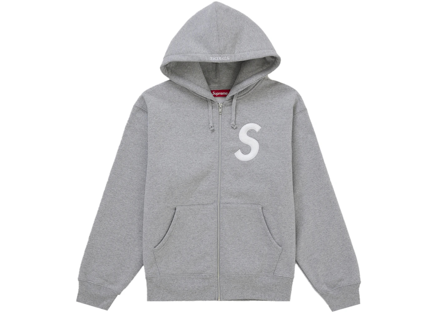Supreme S Logo Zip Up Hooded Sweatshirt (FW25) Heather Grey -1