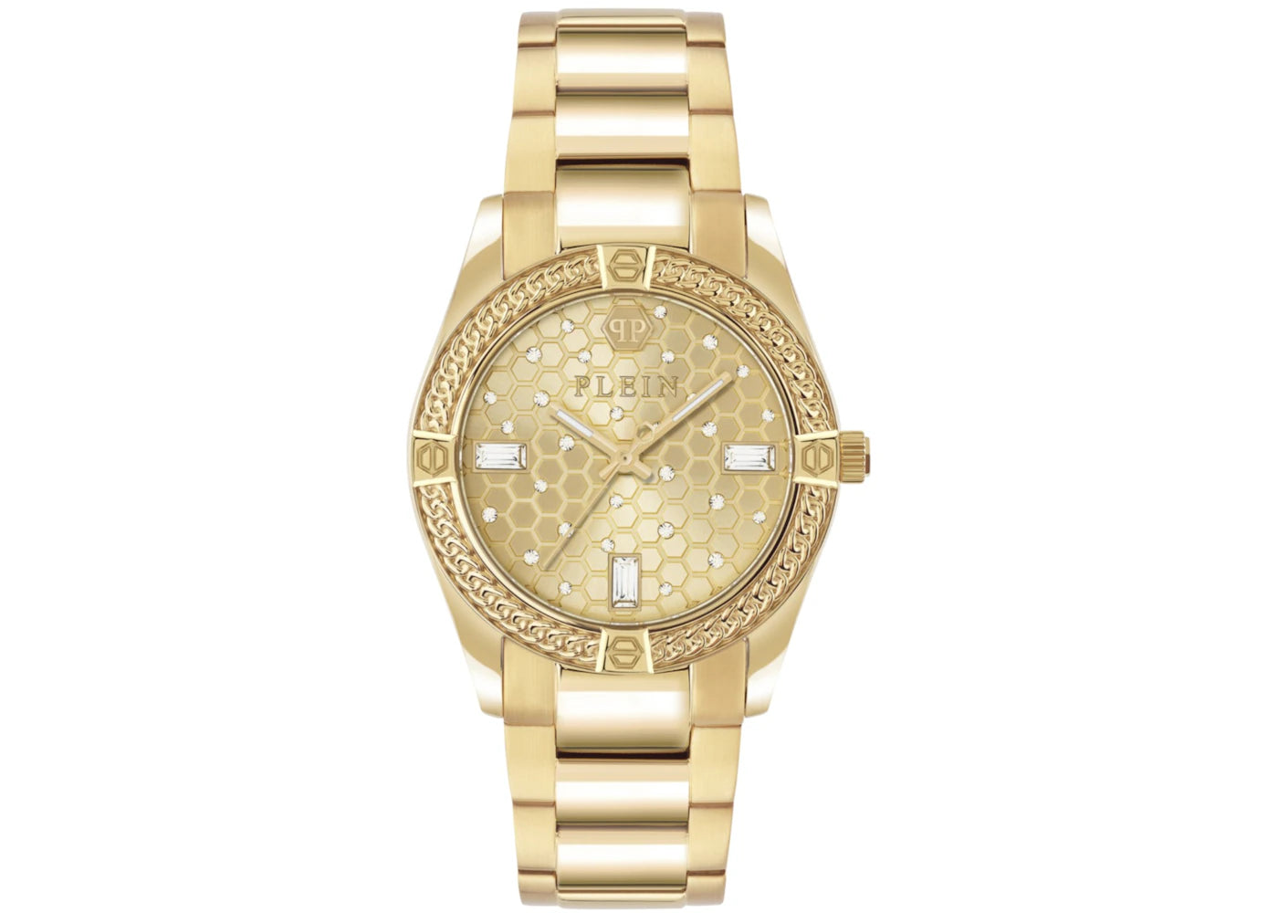 Philipp Plein Plein Icon Chain Crystal PW1FA0425 (Gold Guilloche) -1