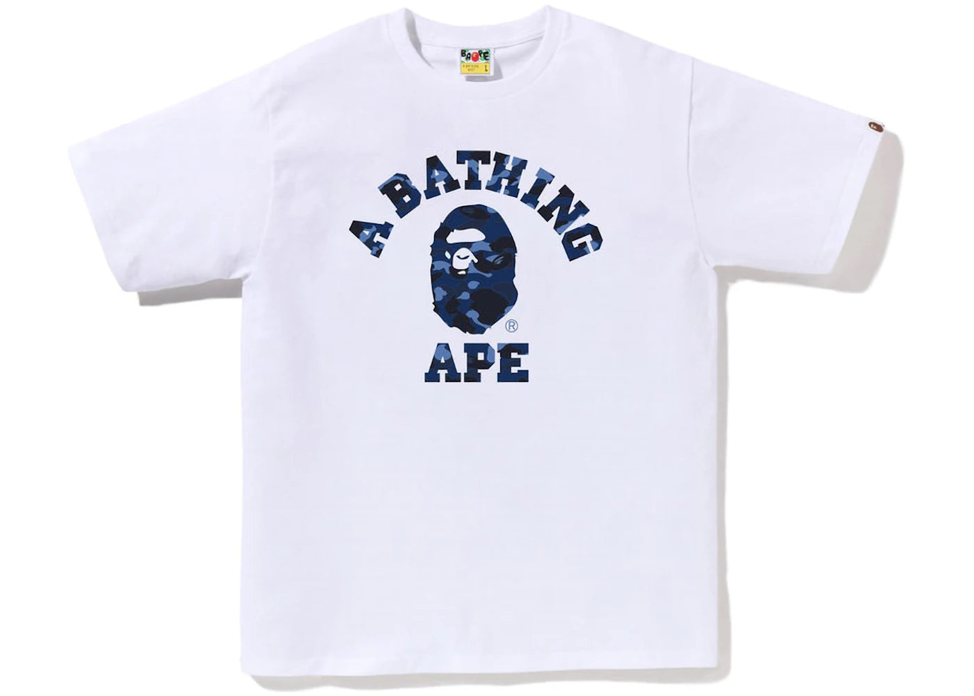BAPE Color Camo College Tee (SS23) White Navy -1
