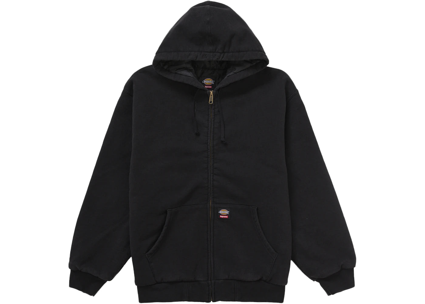 Supreme Dickies Quilted Lined Zip Up Hooded Sweatshirt (FW25) Black -1