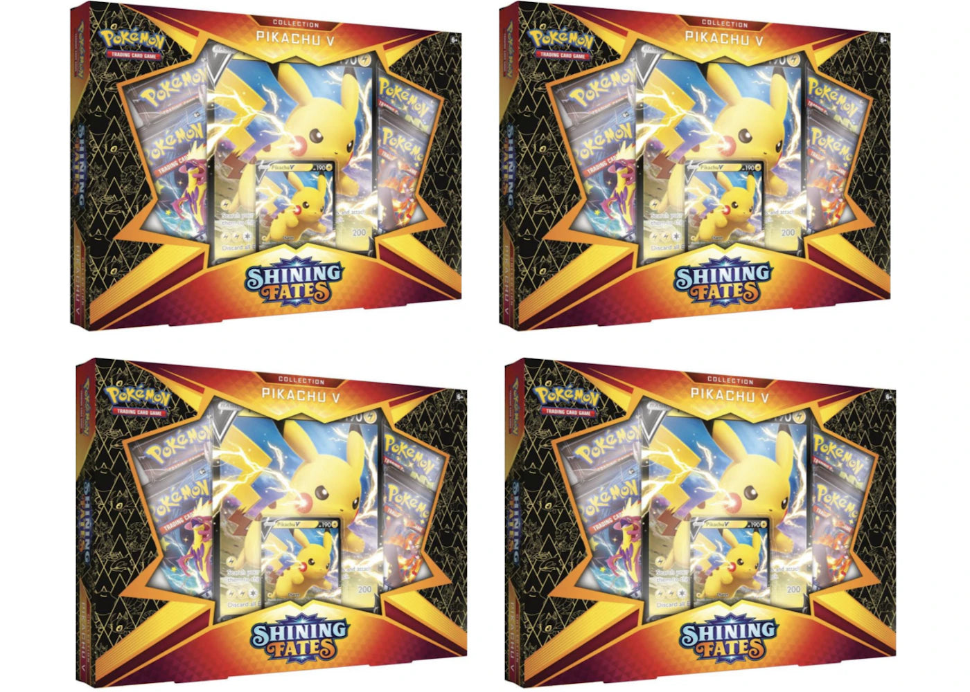 Pokémon TCG Shining Fates Pikachu V Collection Box 4x Lot -1