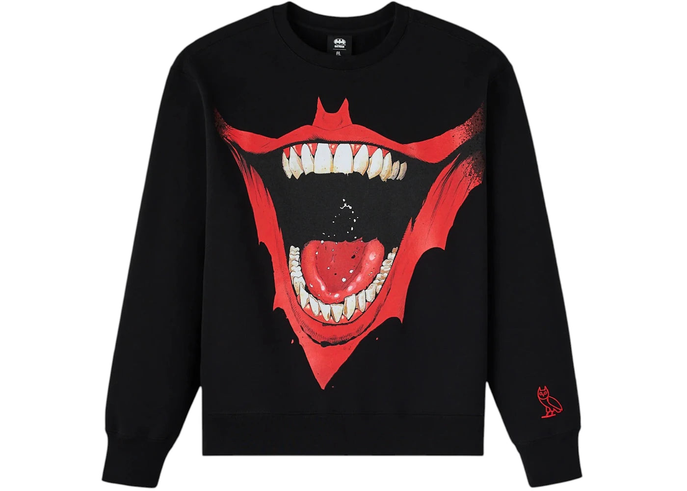 OVO x Batman Bat Smile Crewneck Sweatshirt Black -1