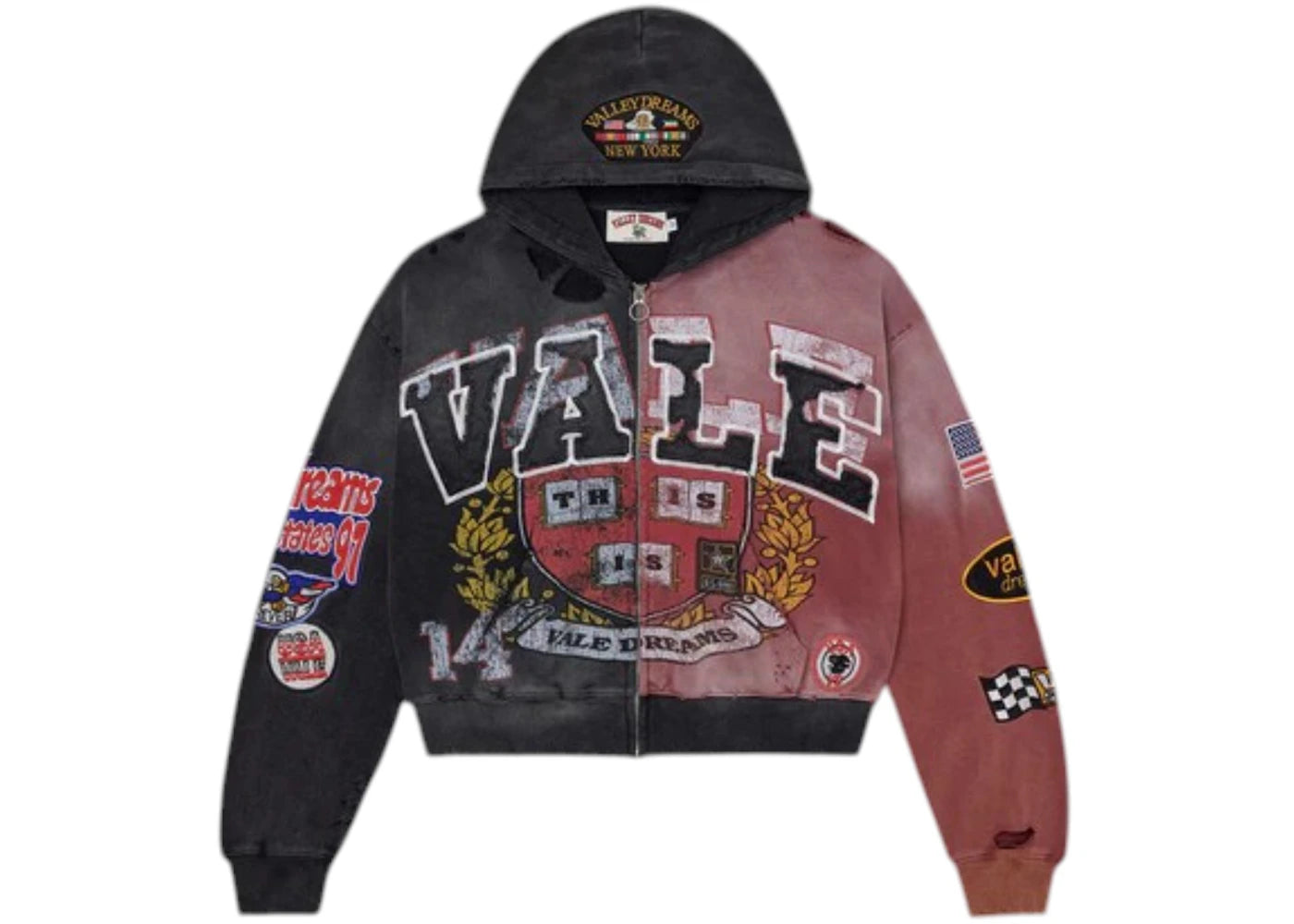 Vale Forever Two Face Zip Up Hoodie Red/Black -1
