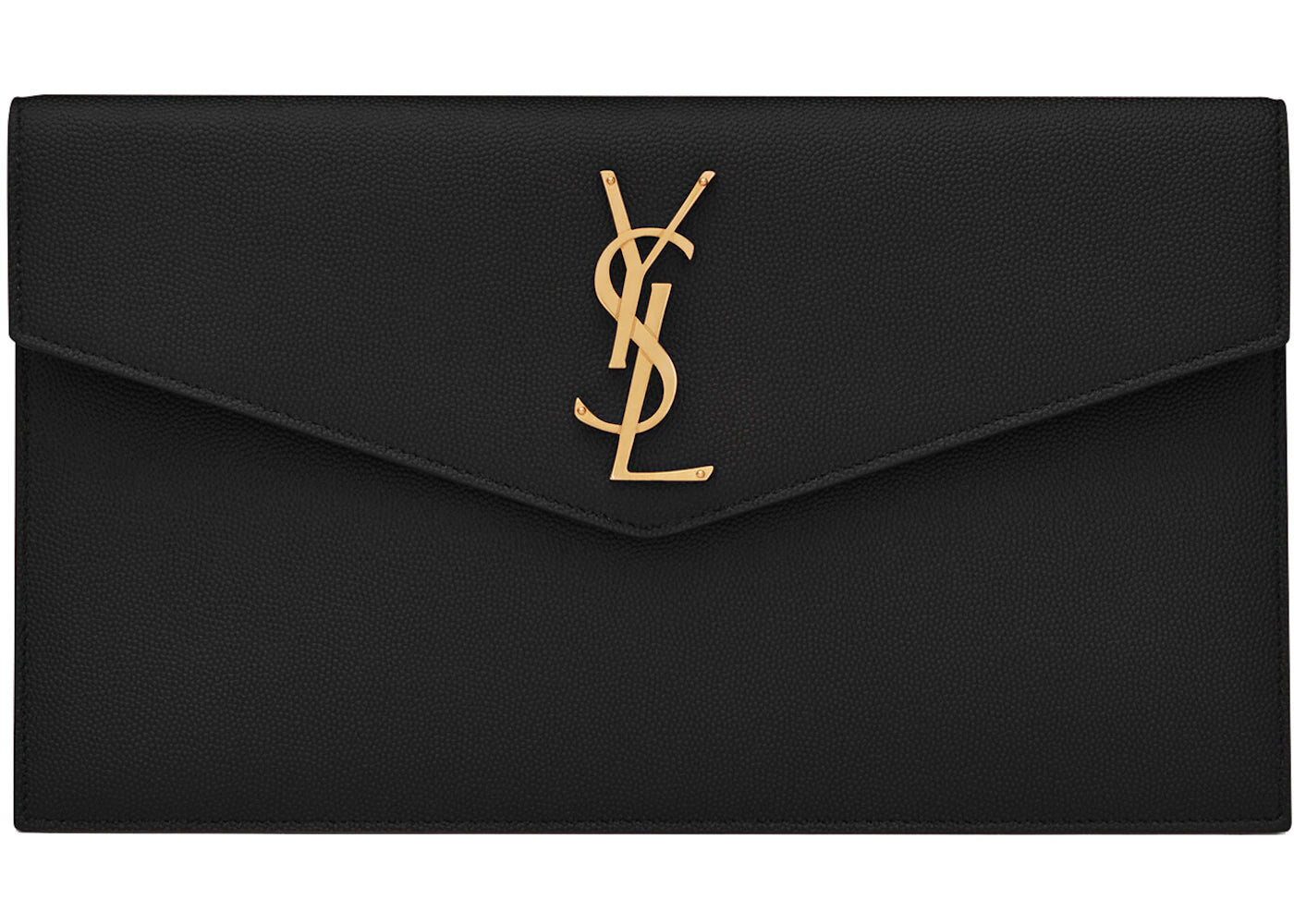 Saint Laurent Uptown Pouch Grain de Poudre Embossed Black -1