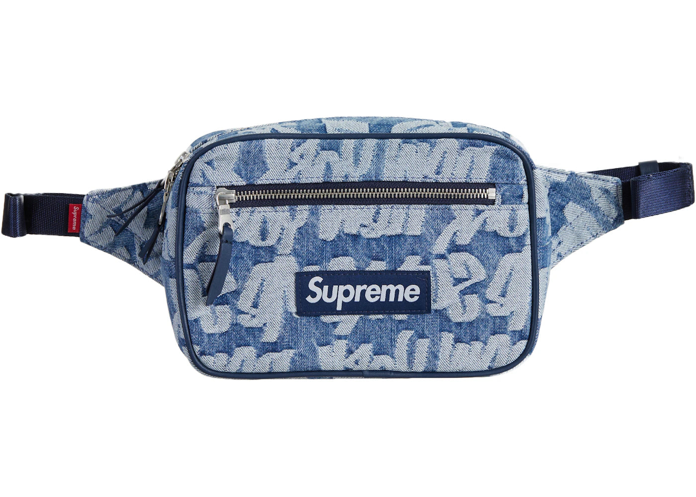 Supreme Fat Tip Jacquard Denim Waist Bag Blue -1