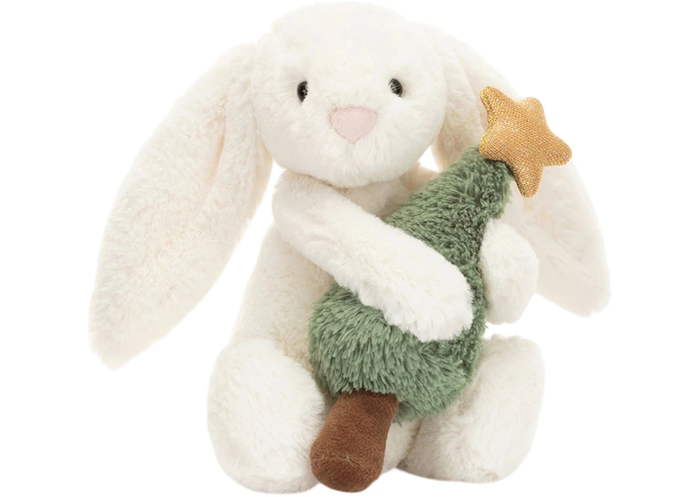 Jellycat Bashful Bunny with Christmas Tree Plush -1