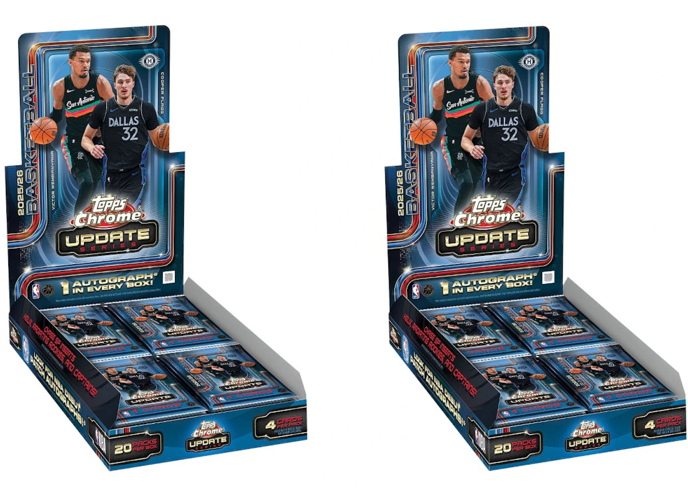 2025-26 Topps Chrome Updates Basketball Hobby Box 2x Lot -1