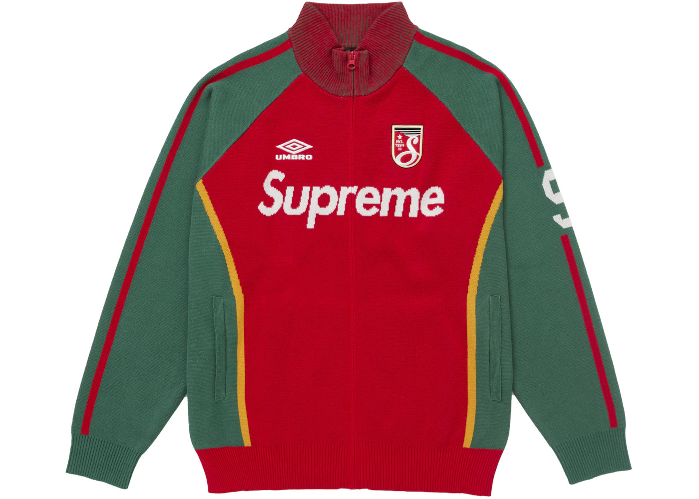 Supreme Umbro Zip Up Sweater Red -1