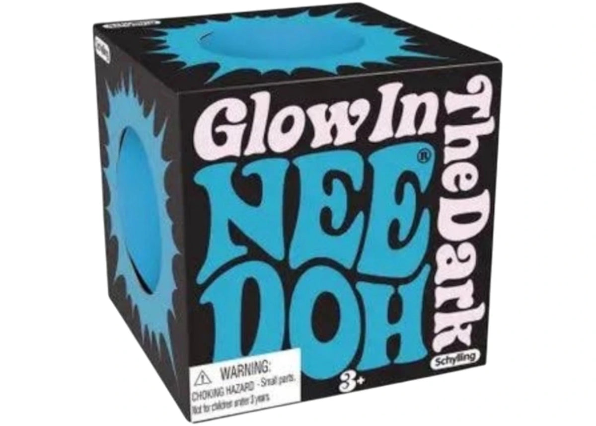 NeeDoh Glow in the Dark Squishy Fidget Toy Blue -1