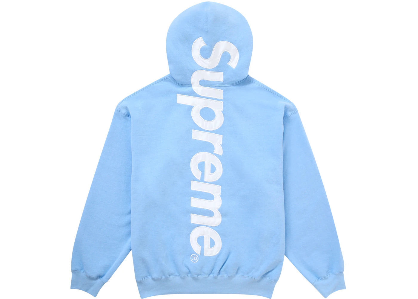 Supreme Satin Applique Hooded Sweatshirt FW24 Light Blue -1
