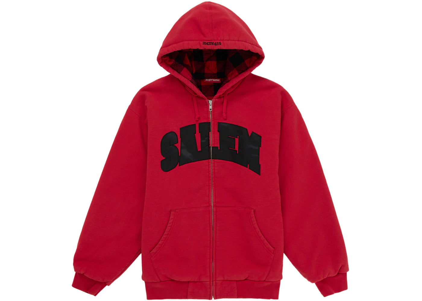 Supreme SALEM Zip Up Hooded Sweatshirt Red -1