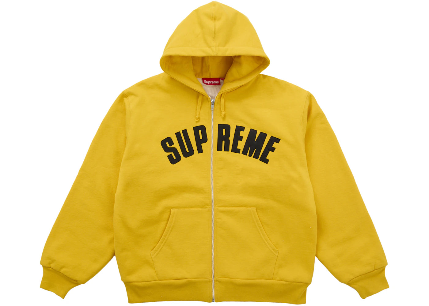 Supreme Arc Thermal Lined Zip Up Hooded Sweatshirt Yellow -1
