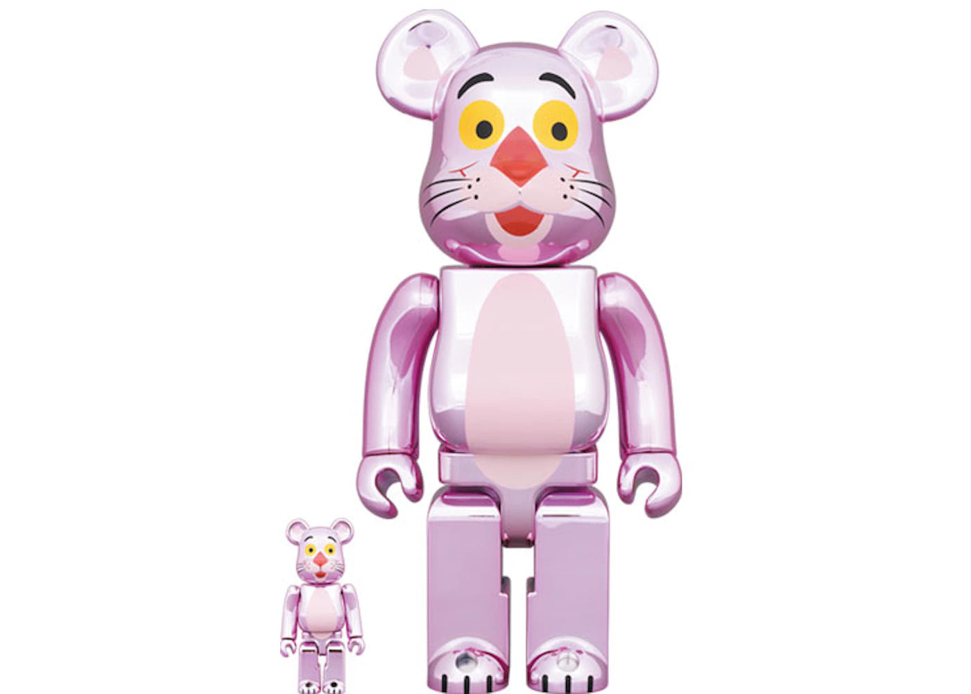 Bearbrick x Pink Panther 100% & 400% Set Chrome Ver. -1